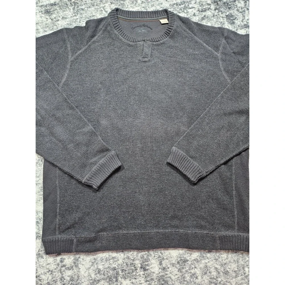 Tommy Bahama Sweater Mens Size XL  Dark Gray Pullover Long Sleeve